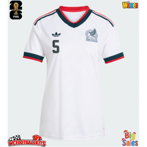 Mexico Johan Vasquez #5 Replica Away Stadium Shirt for Women World Cup 2026 Short Sleeve